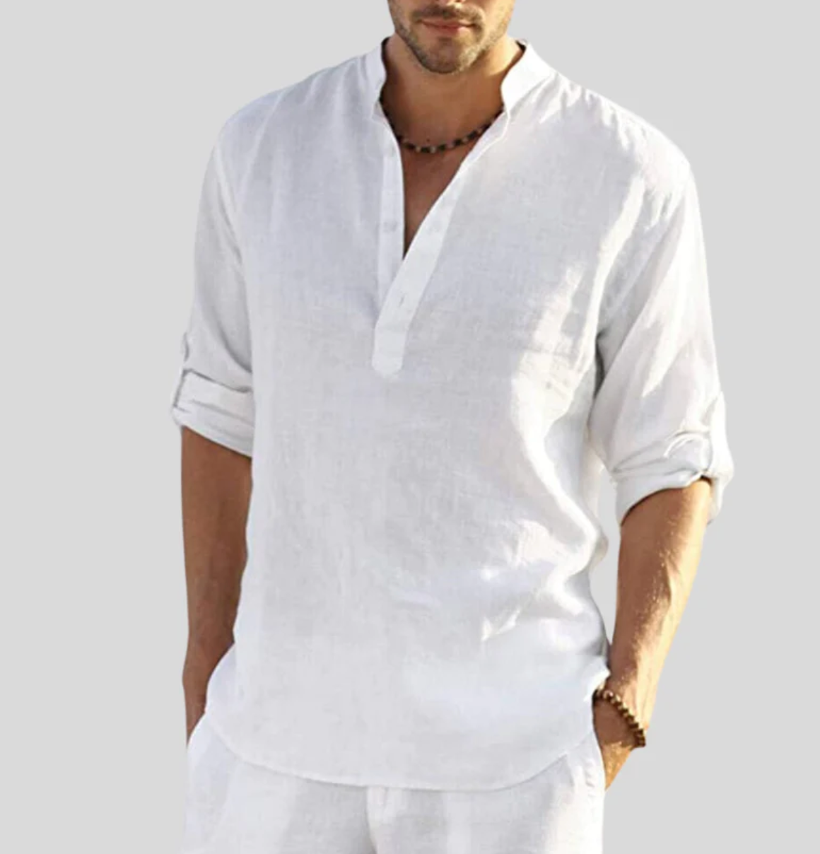 Adrian | Men's Linen Buttoned Shirt