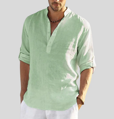 Adrian | Men's Linen Buttoned Shirt